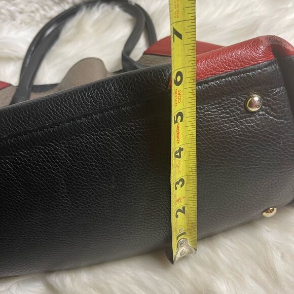 Giorgio Milano made in Italy pebble leather black, taupe & Red shoulder bag - Picture 11 of 13